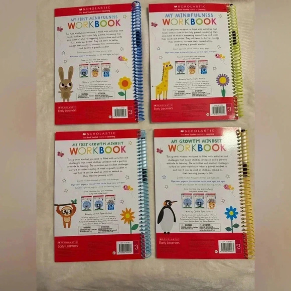 Scholastic Dry Erase Mindfulness Workbooks NWT 8.5@ w x 11.5” 4 workbooks - Picture 2 of 5
